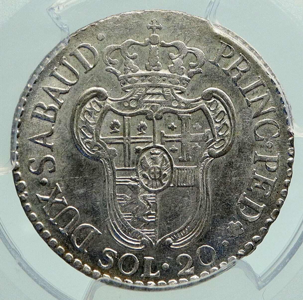 1782 ITALIAN STATES Sardinia VICTORIO AMEDEO III Silver 20 Sol Coin NGC i91594