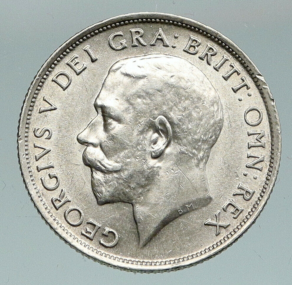 1916 United Kingdom UK Great Britain GEORGE V Lion Silver Shilling Coin i91488