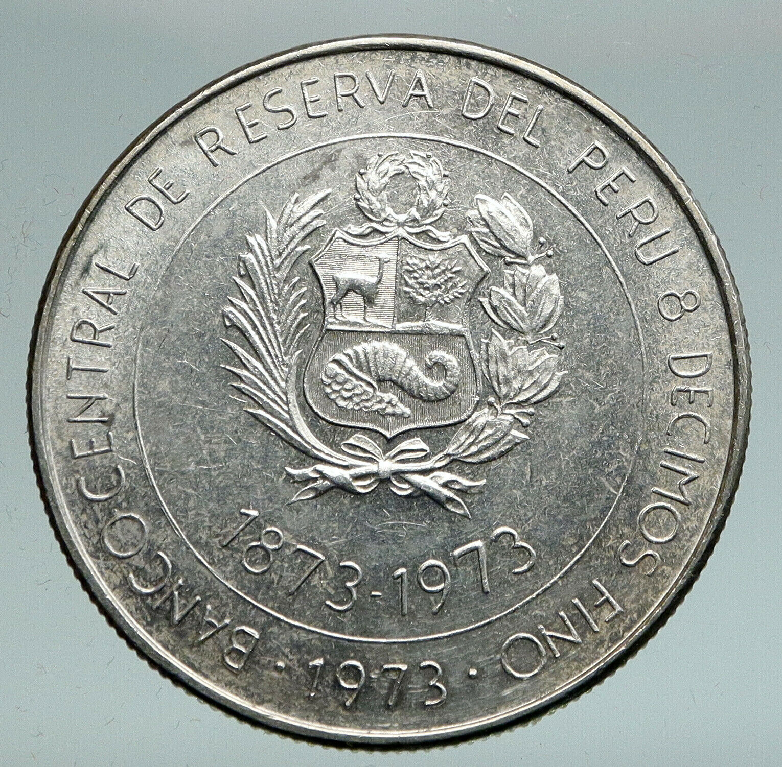 1973 PERU South America Japanese Relations Genuine 100 Soles Silver Coin i91489