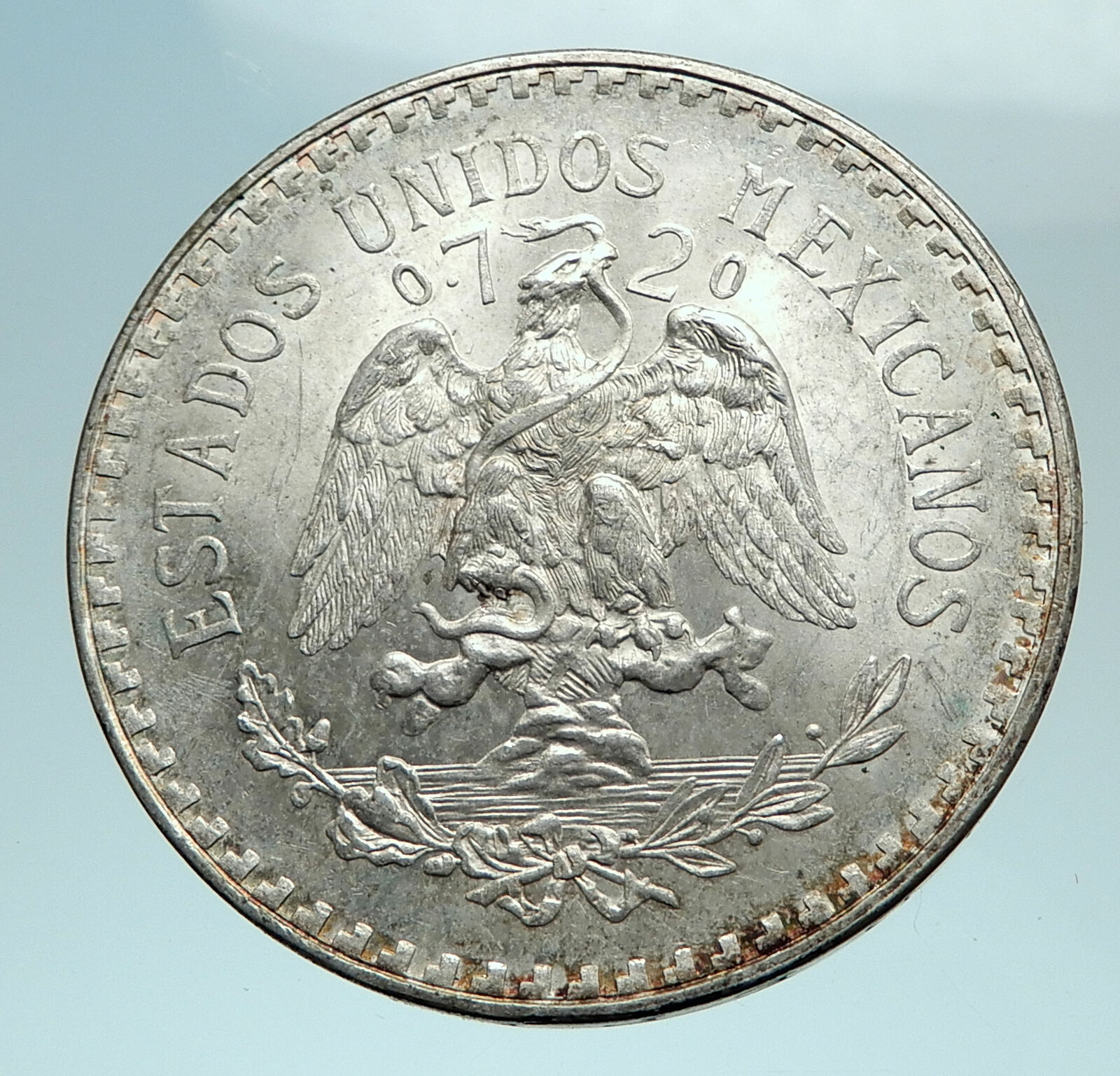 1943 M MEXICO Large Eagle Liberty Cap Mexican Antique Silver 1 Peso Coin i79458