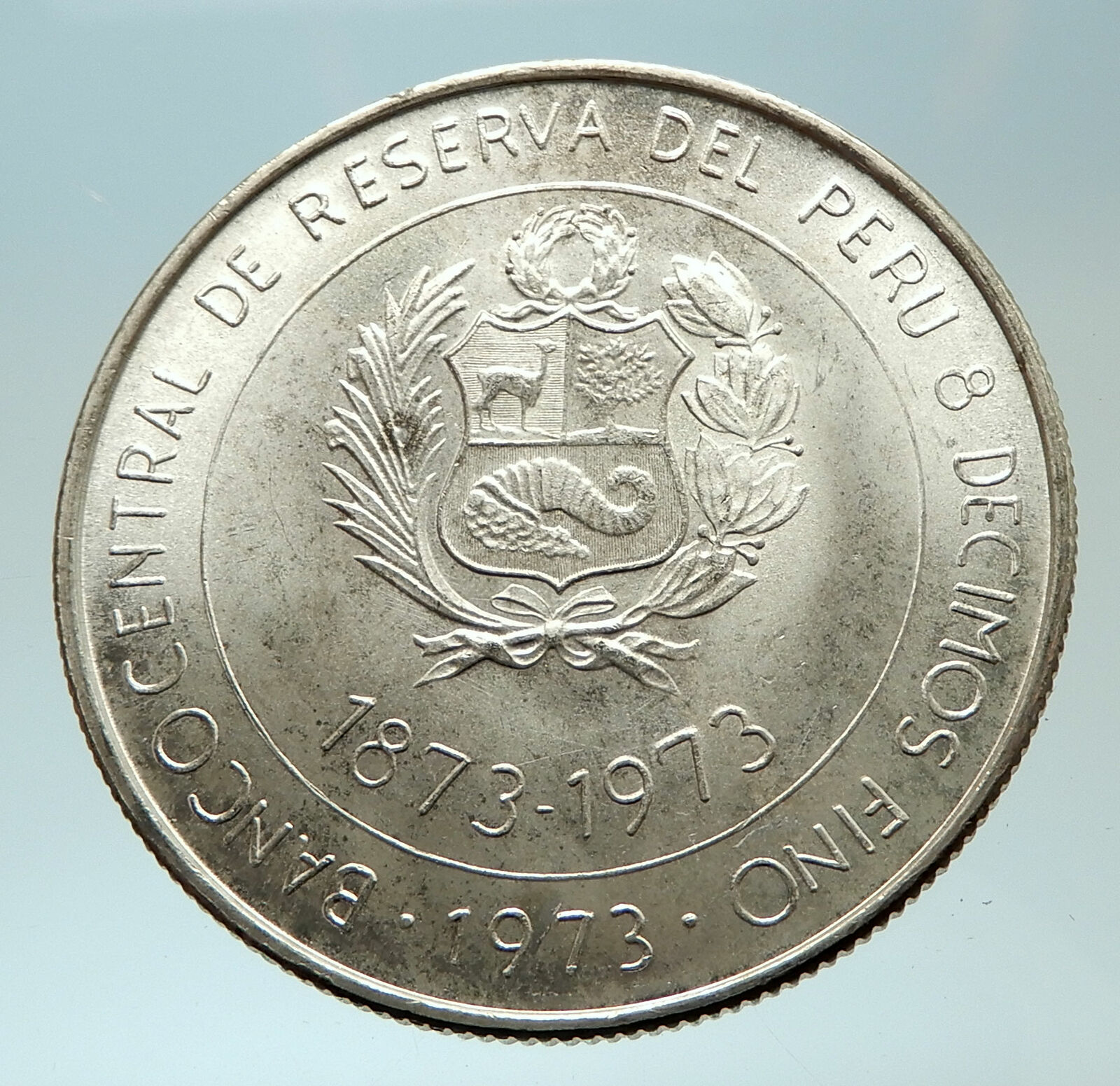 1973 PERU South America Japanese Relations Genuine 100 Soles Silver Coin i76633