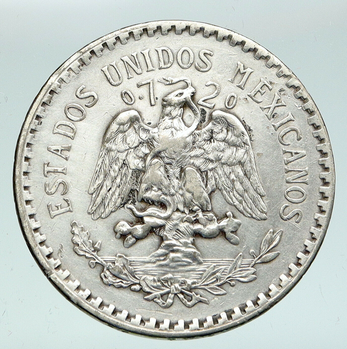 1922 M MEXICO Large Eagle Liberty Cap Mexican Antique Silver 1 Peso Coin i91572