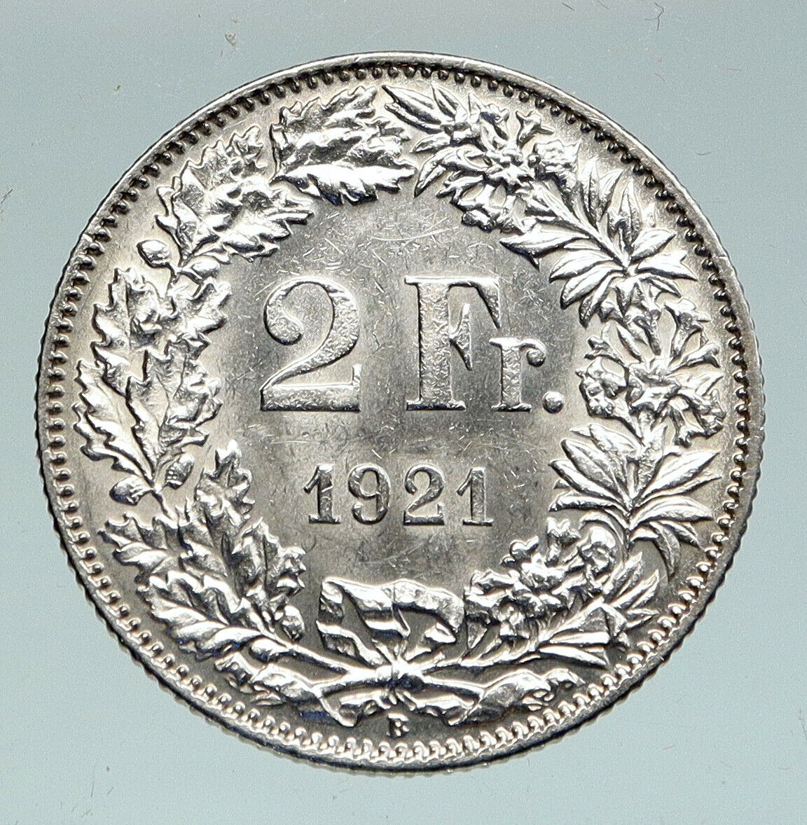 1921 SWITZERLAND - HELVETIA Symbolizes SWISS Nation SILVER 2 Francs Coin i91575