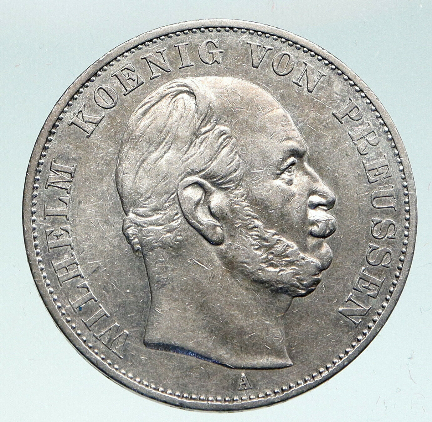 1871 GERMANY GERMAN STATES PRUSSIA WILHELM I Defeated France Silver Coin i91481