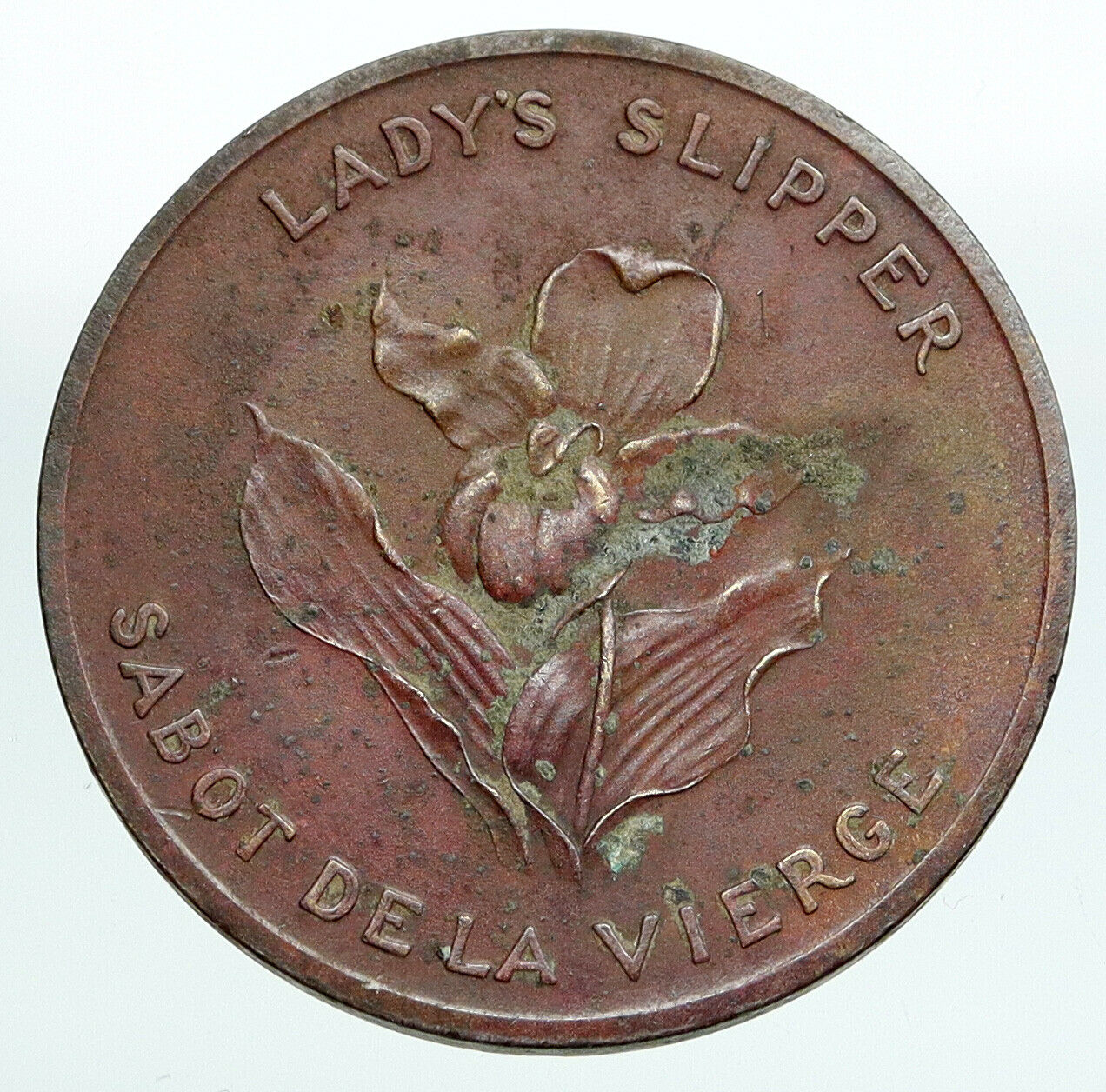 1965-68 PRINCE EDWARD ISLAND UK CANADA Lady Slipper SHELL OIL TOKEN Medal i90992