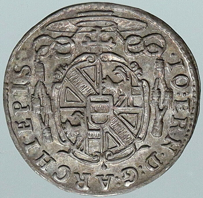 1704 AUSTRIA Bisphoric SALZBURG Johann Ernst Thun Silver 2 Kreuzer Coin i87316