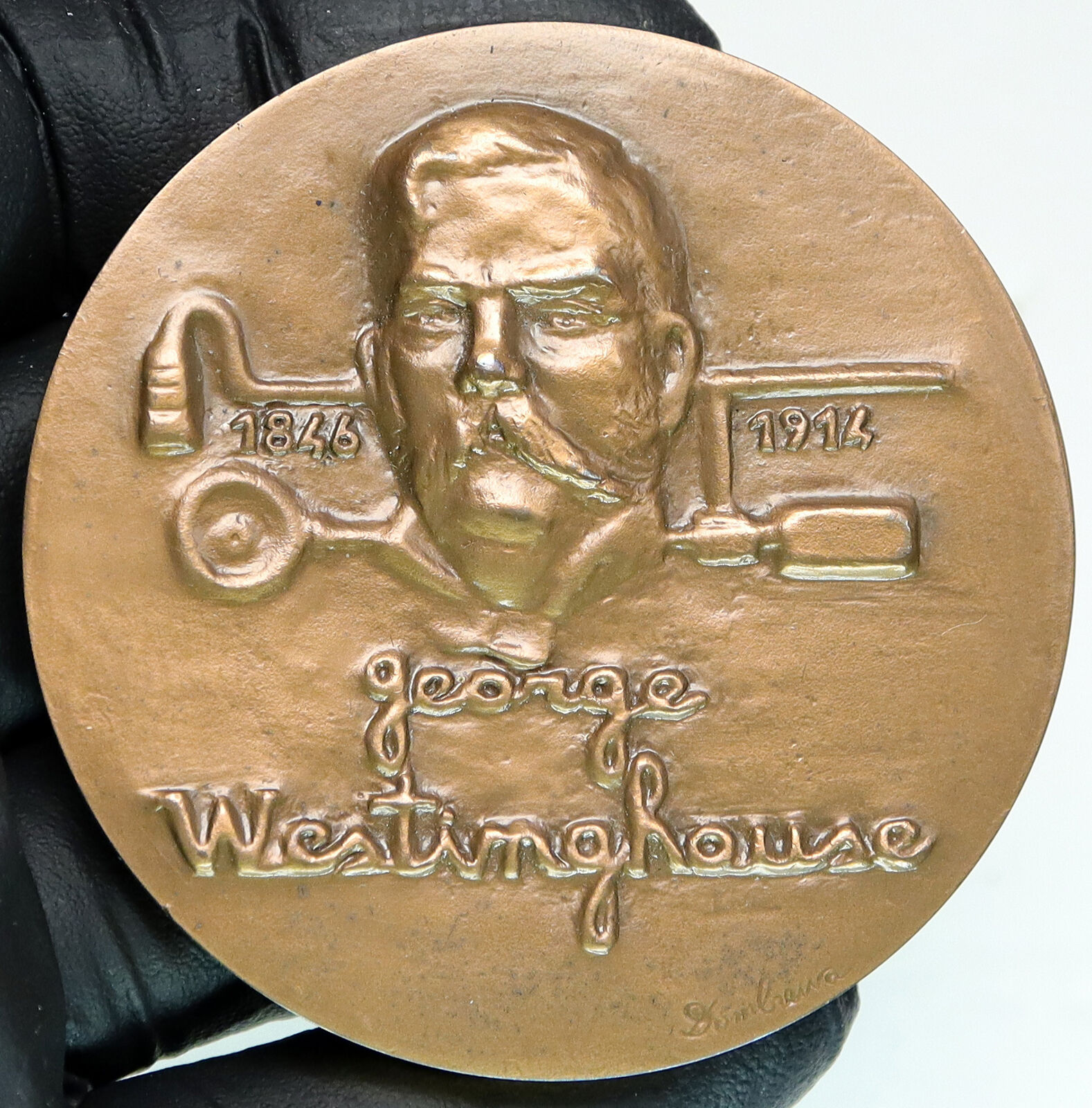 1914 United States USA Engineering GEORGE WESTINGHOUSE Large Award Medal i90931