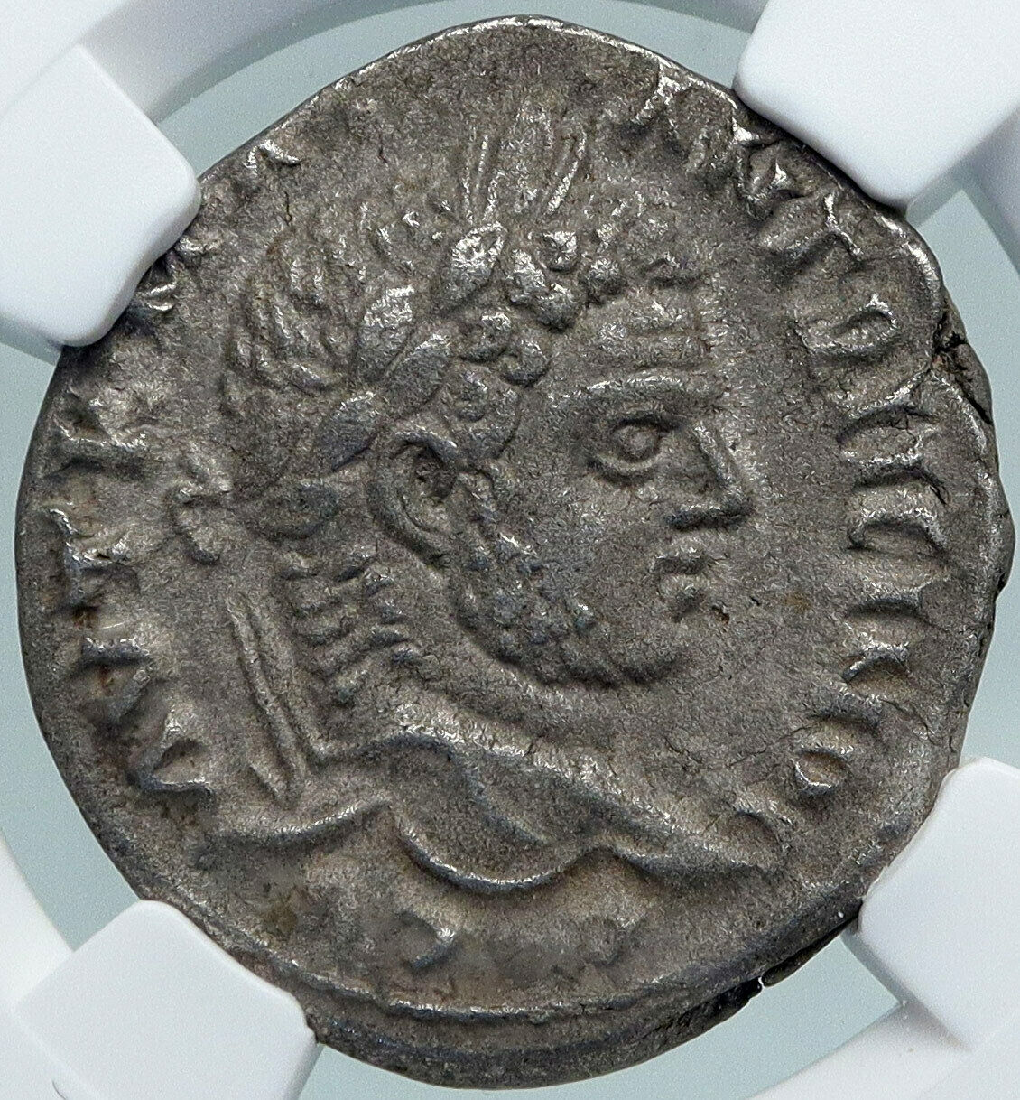 CARACALLA Ancient Vintage 198AD Old Silver Roman DENARIUS Coin EAGLE NGC i88371