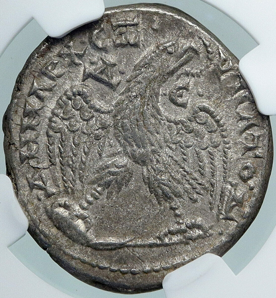 CARACALLA Ancient Vintage 198AD Old Silver Roman DENARIUS Coin EAGLE NGC i88371