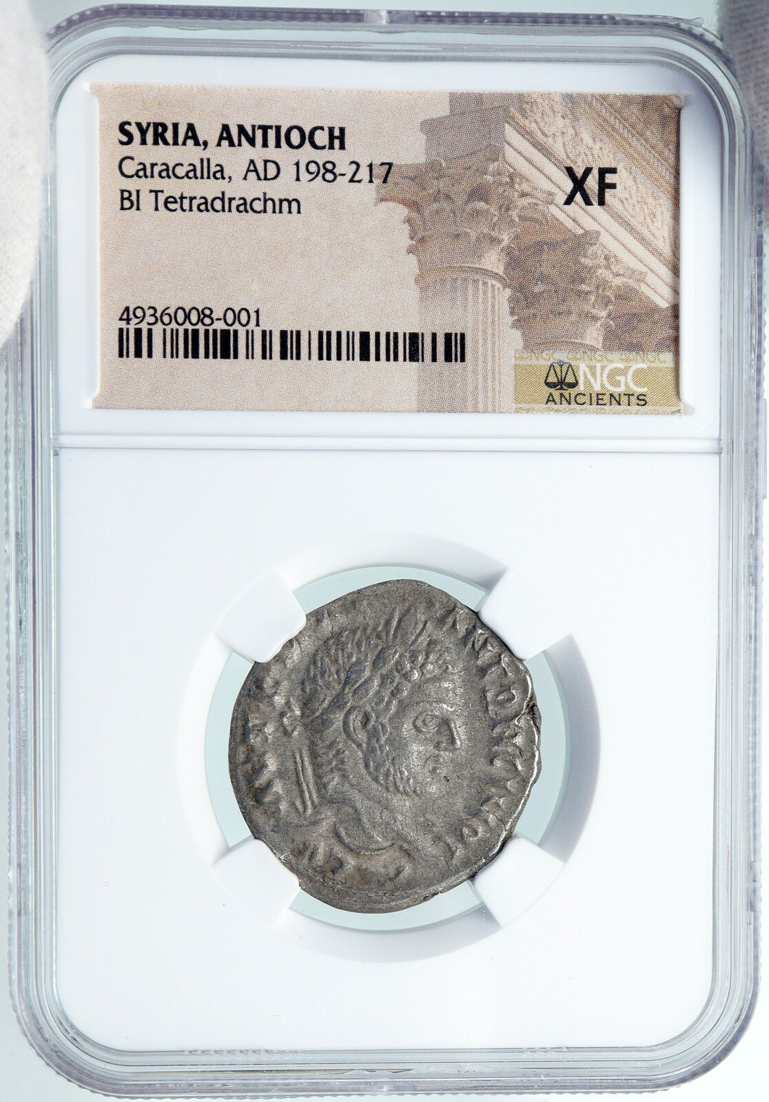 CARACALLA Ancient Vintage 198AD Old Silver Roman DENARIUS Coin EAGLE NGC i88371