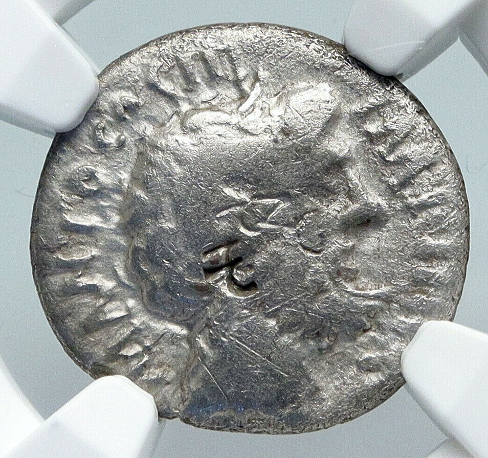 MARK ANTONY 31BC Scarpus Antique Ancient Silver Roman DENARIUS Coin NGC i91308