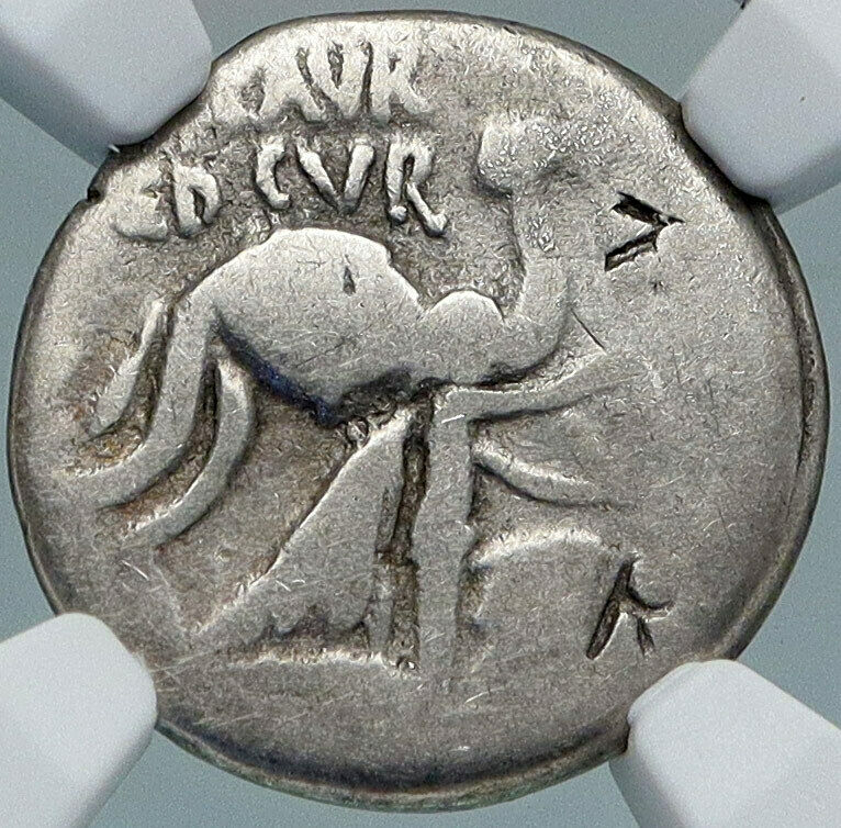 Roman Republic 58BC Ancient Rome Silver Coin Scaurus Hypsaeus JUPITER NGC i88374