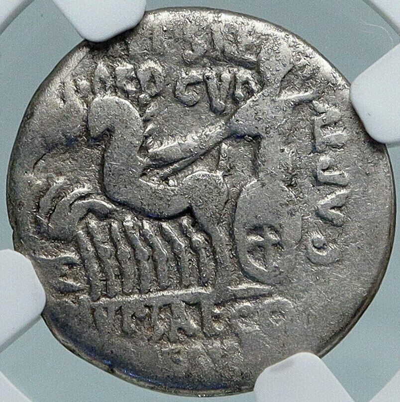 Roman Republic 58BC Ancient Rome Silver Coin Scaurus Hypsaeus JUPITER NGC i88374