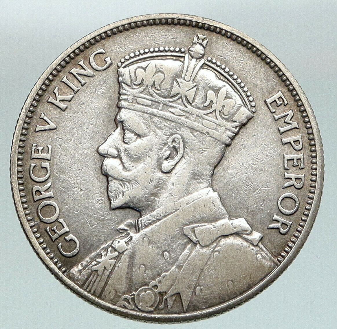 1933 NEW ZEALAND under UK King George V Silver Florin Coin w KIWI BIRD i91158