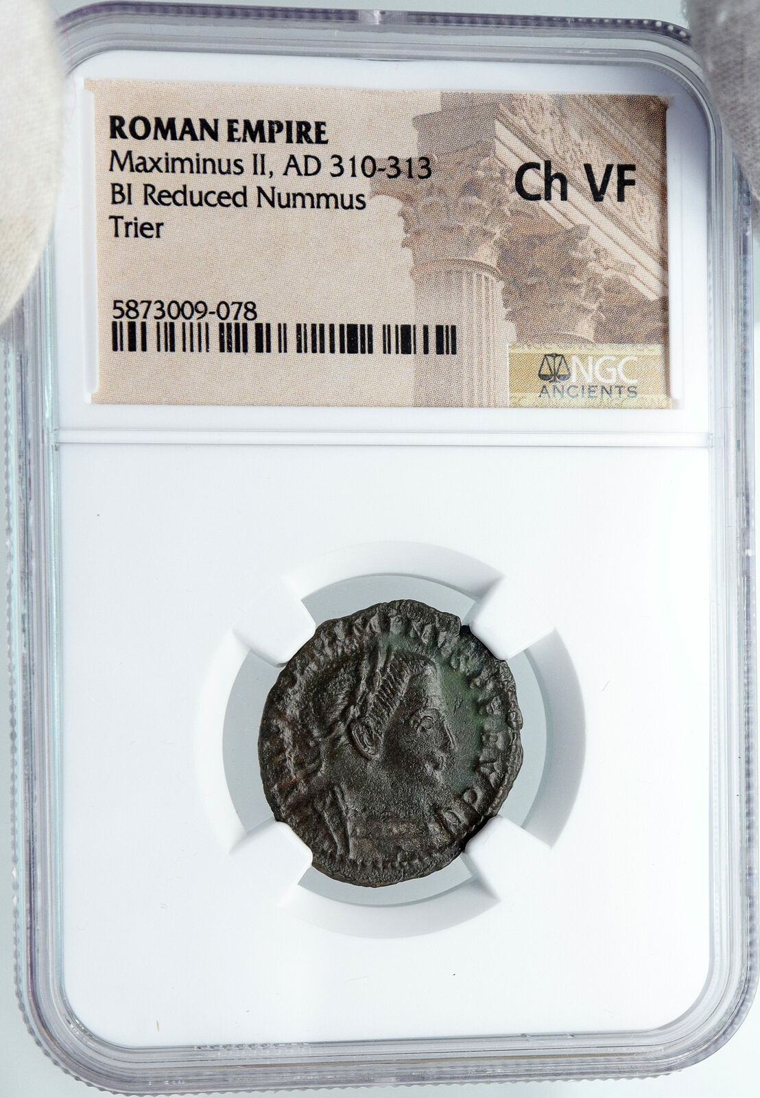 MAXIMINUS II Daia Authentic Ancient 310AD Trier OLD Roman Coin GENIUS NGC i88750