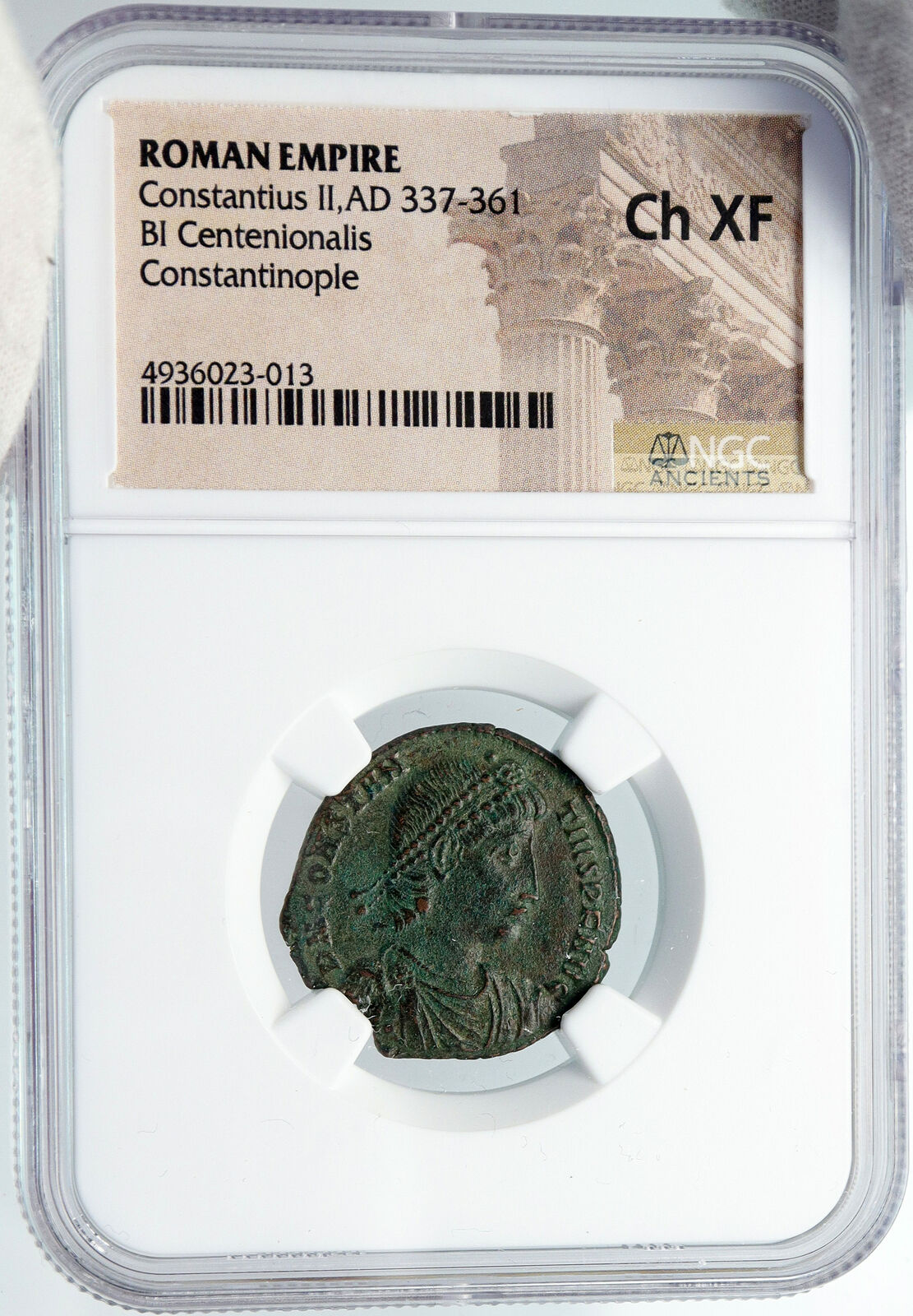 CONSTANTIUS II 337AD Constantinople Ancient OLD Roman Coin Wreath NGC i88707