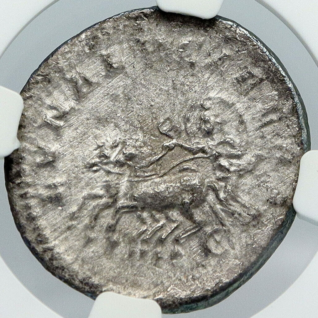 JULIA DOMNA Authentic Ancient 193AD Silver Roman Coin VESTA PALLADIUM NGC i88706