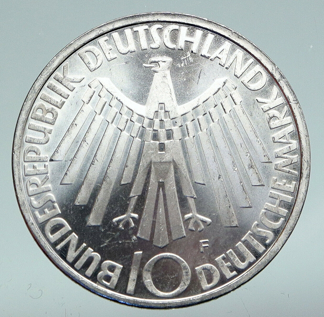 1972 J Germany Munich Summer Olympic Antique Antique Silver 10 Mark Coin i91141