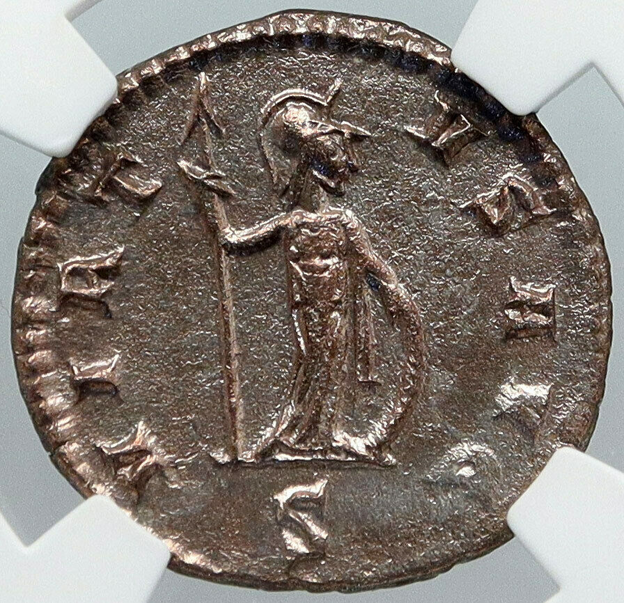 CLAUDIUS II Gothicus ANTIQUE Ancient Roman Coin w MINERVA like ATHENA NGC i88710