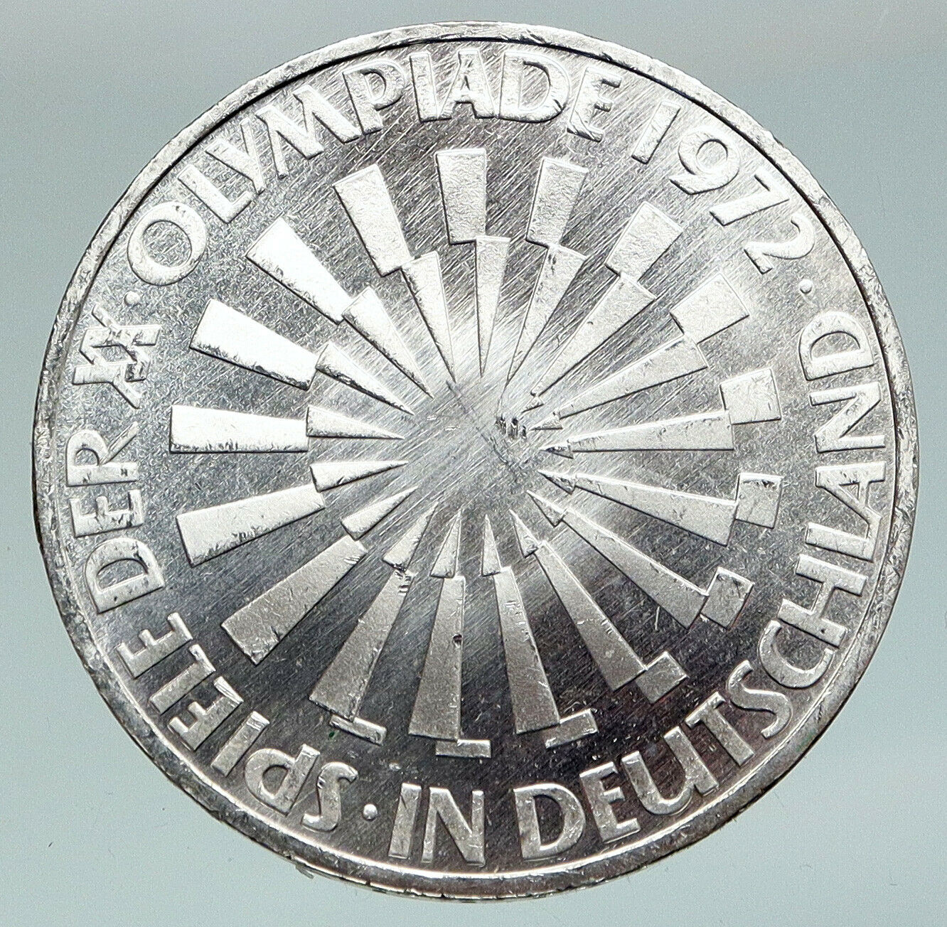 1972 G GERMANY Munich Summer Olympic Antique PROOF Silver 10 Mark Coin i91153