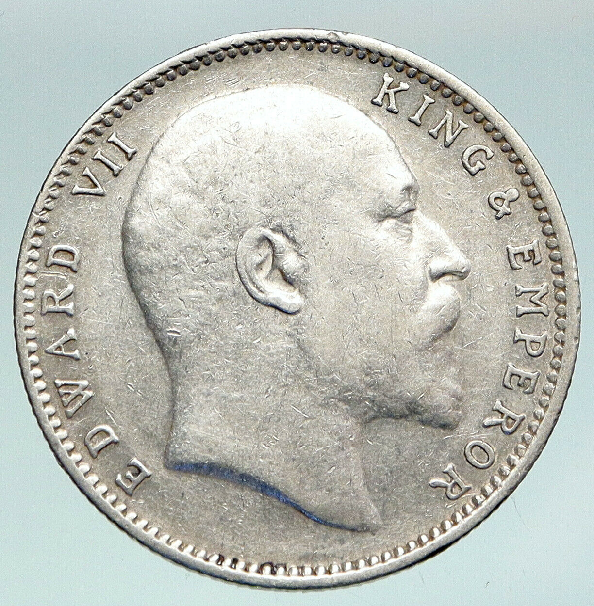 1903 King EDWARD VII of United Kingdom EMPEROR British INDIA Silver Coin i91143