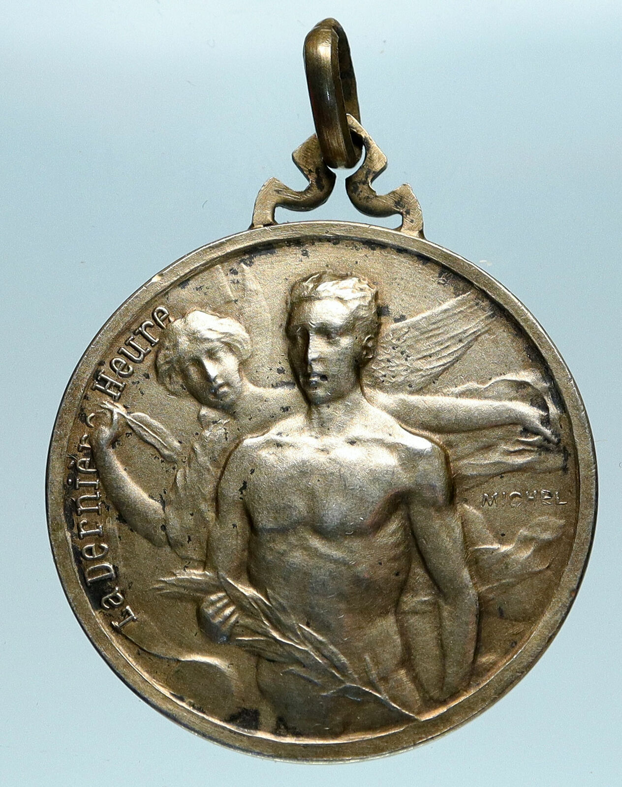 1920's BELGIUM Brussels SPORTS AWARD La Derniere Heure OLD SILVER Medal i83465