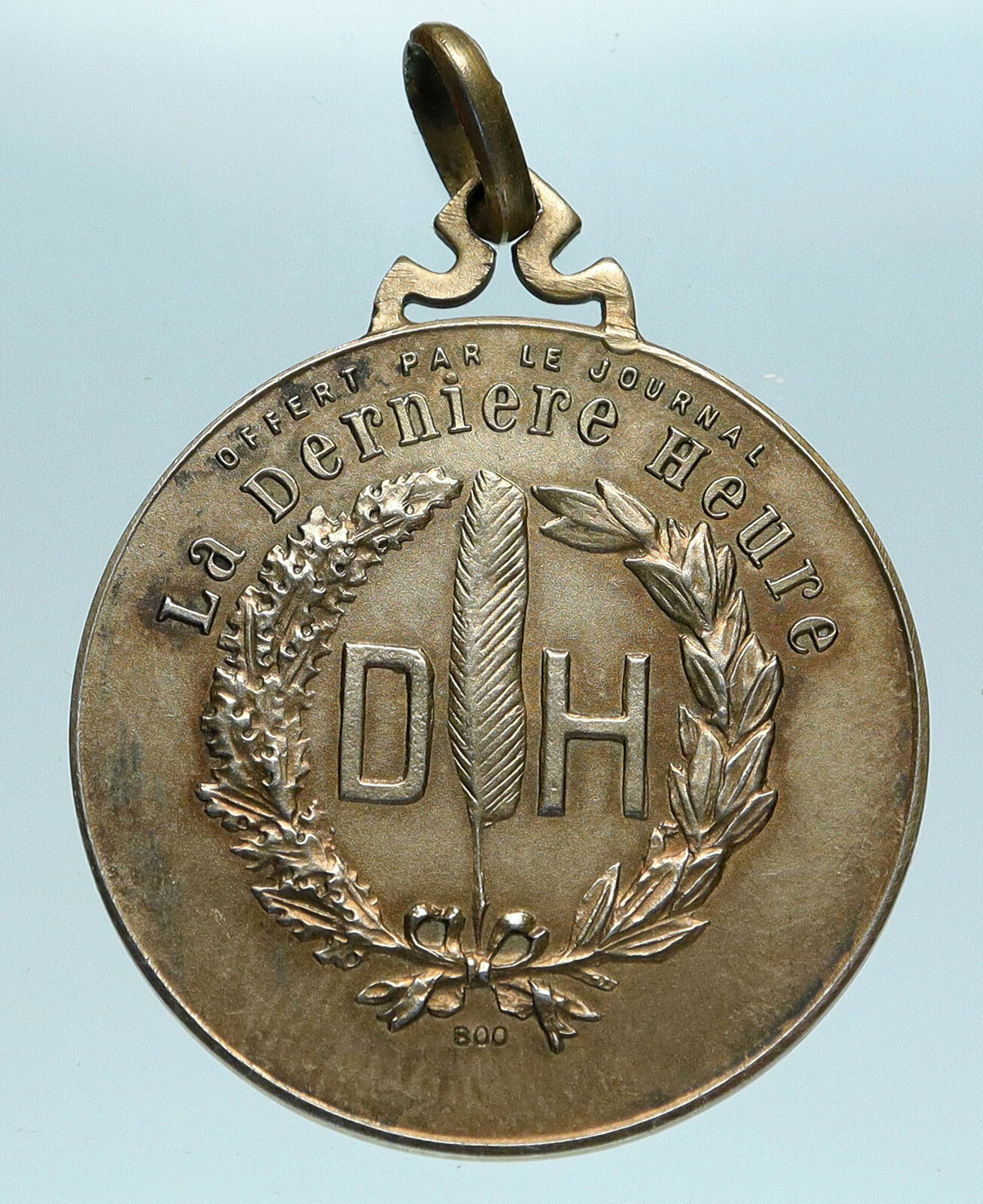 1920's BELGIUM Brussels SPORTS AWARD La Derniere Heure OLD SILVER Medal i83465