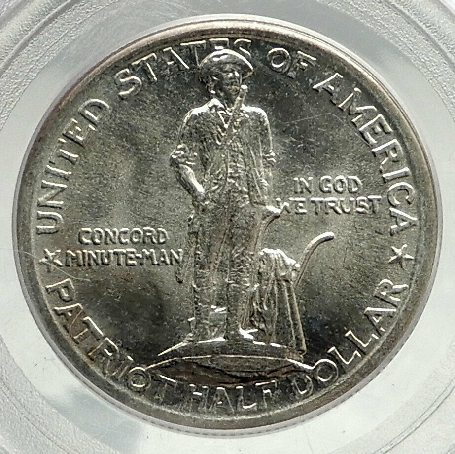 LEXINGTON CONCORD BATTLE Commemorative Silver Half Dollar US Coin PCGS i76420