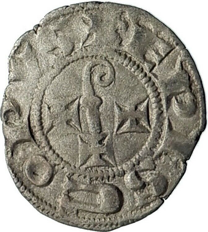 1275AD FRANCE Cahors Medieval Genuine Antique Silver French Coin w CROSS i74581