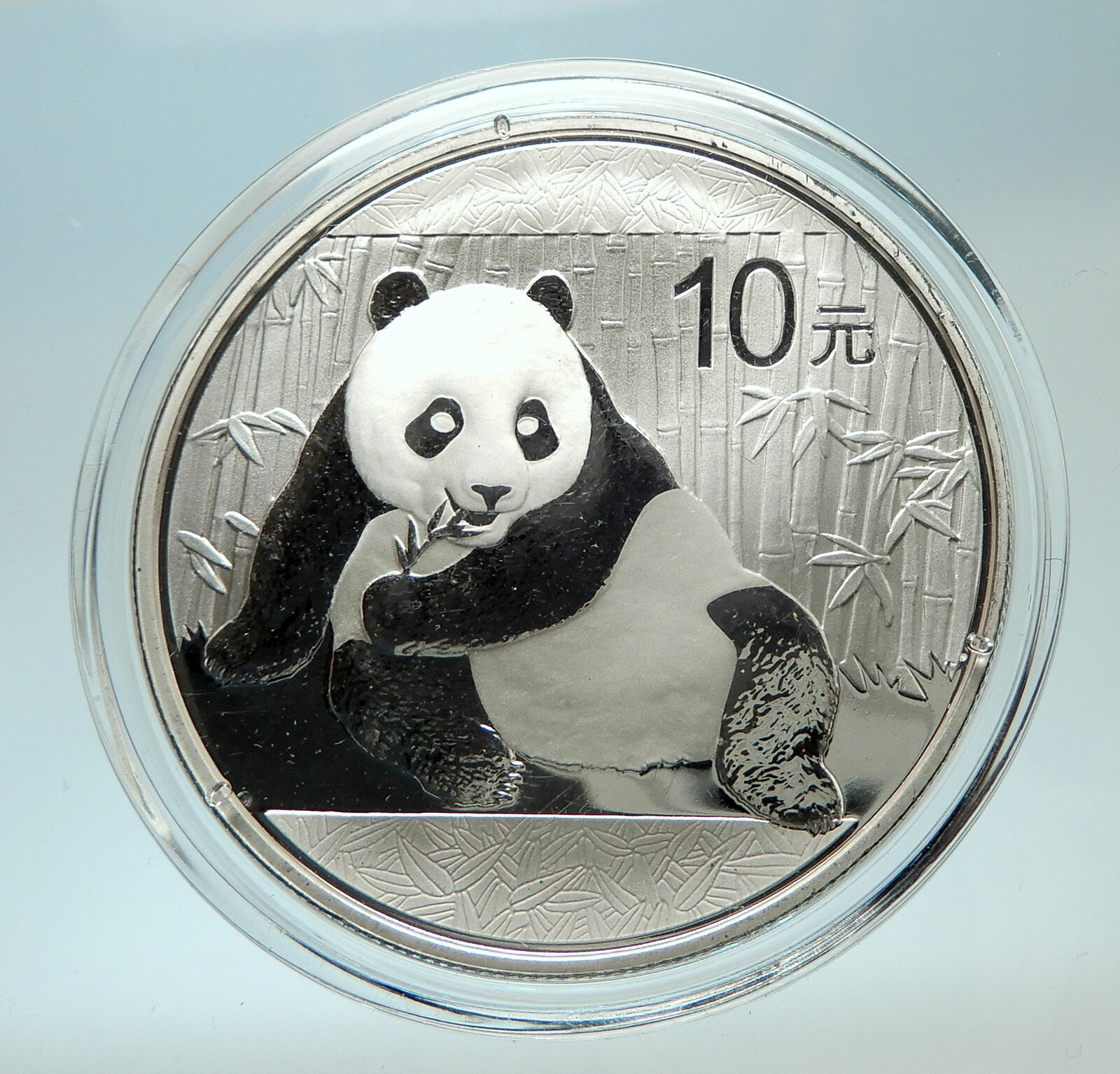 2015 CHINA PANDA w Bamboo & TEMPLE of HEAVEN Silver 10 Yuan Chinese Coin i76481