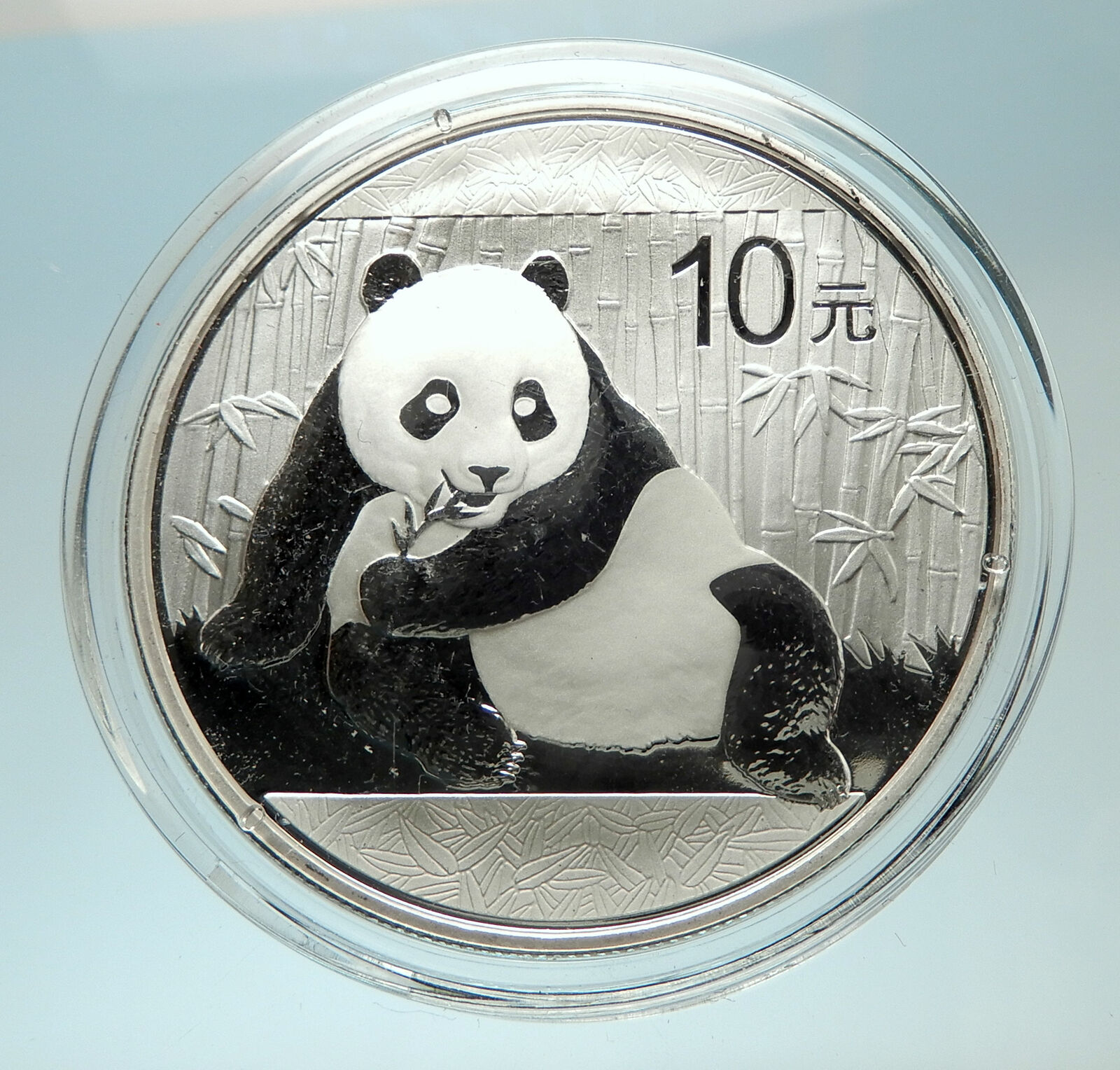 2015 CHINA PANDA w Bamboo & TEMPLE of HEAVEN Silver 10 Yuan Chinese Coin i76486