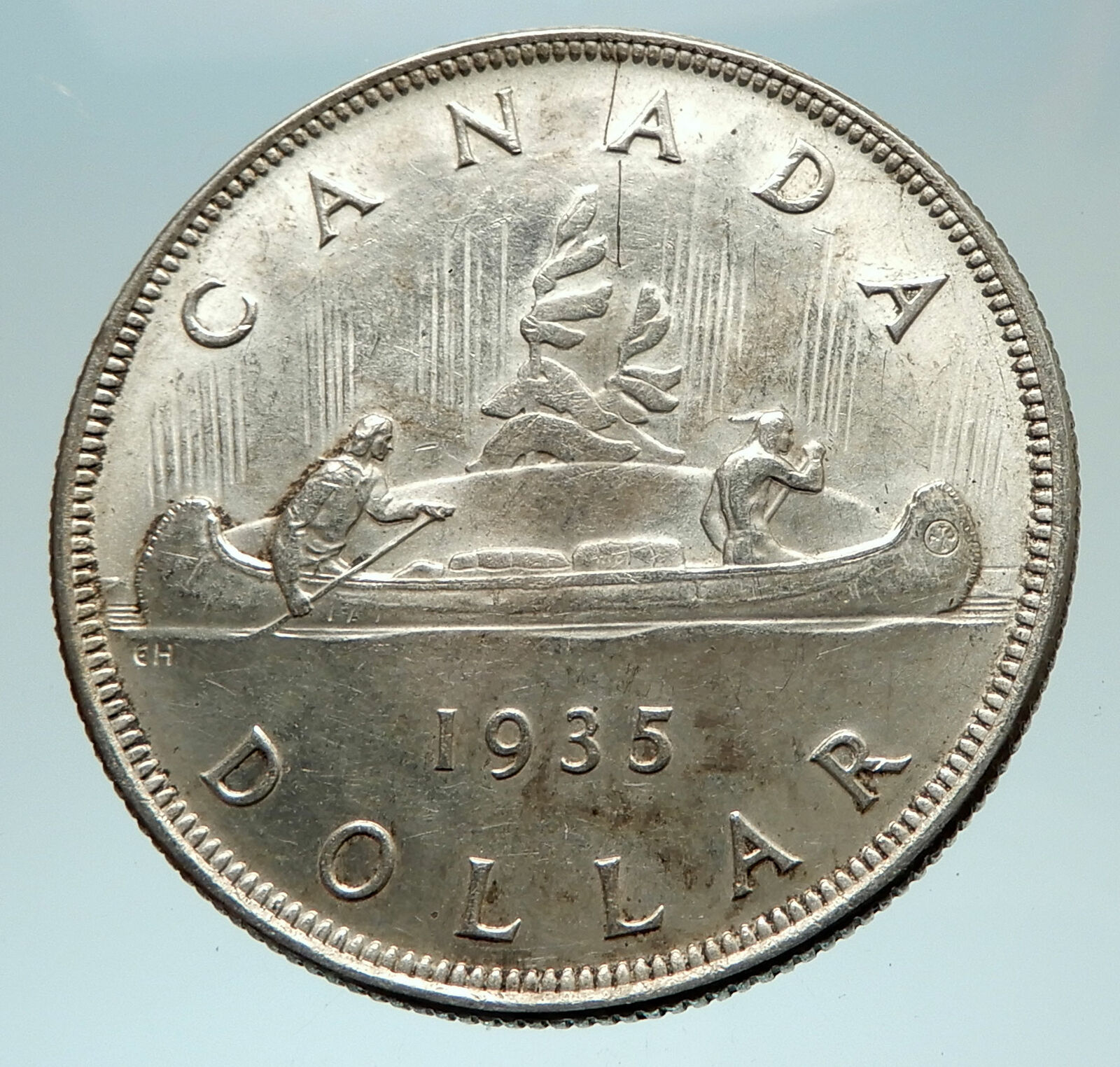 1935 CANADA under UK King GEORGE V Voyagers Genuine Silver Dollar Coin i76559