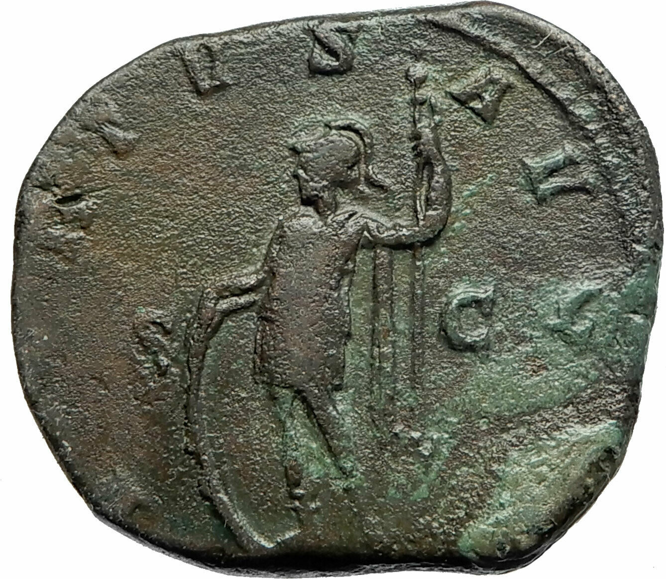 TREBONIANUS GALLUS Authentic Ancient 251AD Sestertius Roman Coin VIRTUS i74608