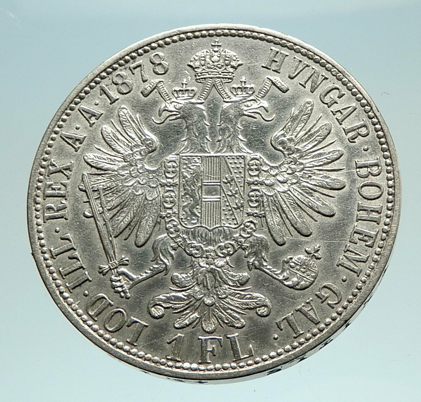 1878 AUSTRIA FRANZ JOSEPH I Silver Mint State Silver Florin Vintage Coin i76638