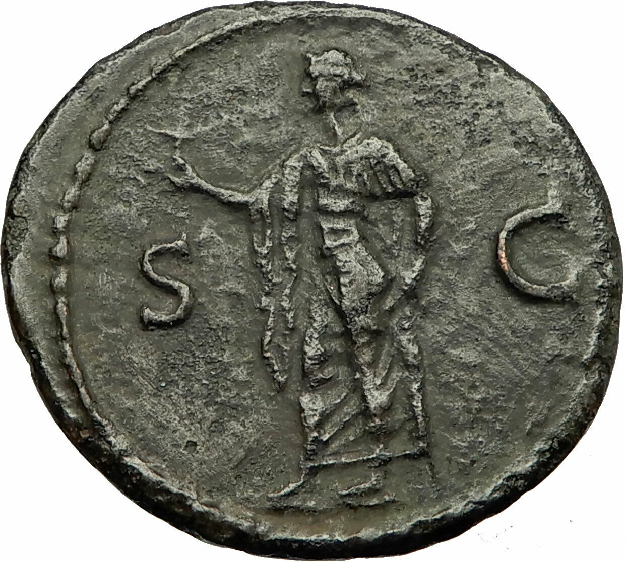 DOMITIAN Authentic Ancient 73AD Rome Genuine Original Roman Coin SPES i76860