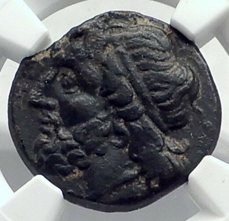 SYRACUSE SICILY Hieron II 240BC Ancient Greek Coin POSEIDON DOLPHIN NGC i77282