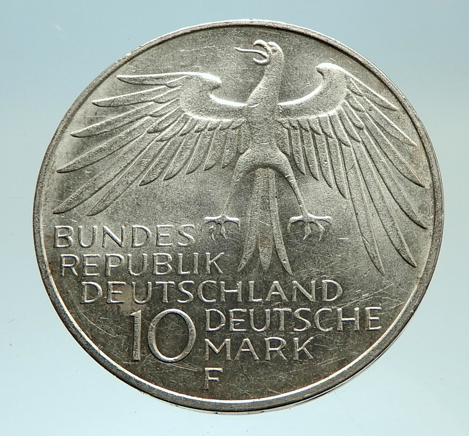 1972 Germany Munich Summer Olympics Stadium 10 Mark Proof Silver Coin i76808