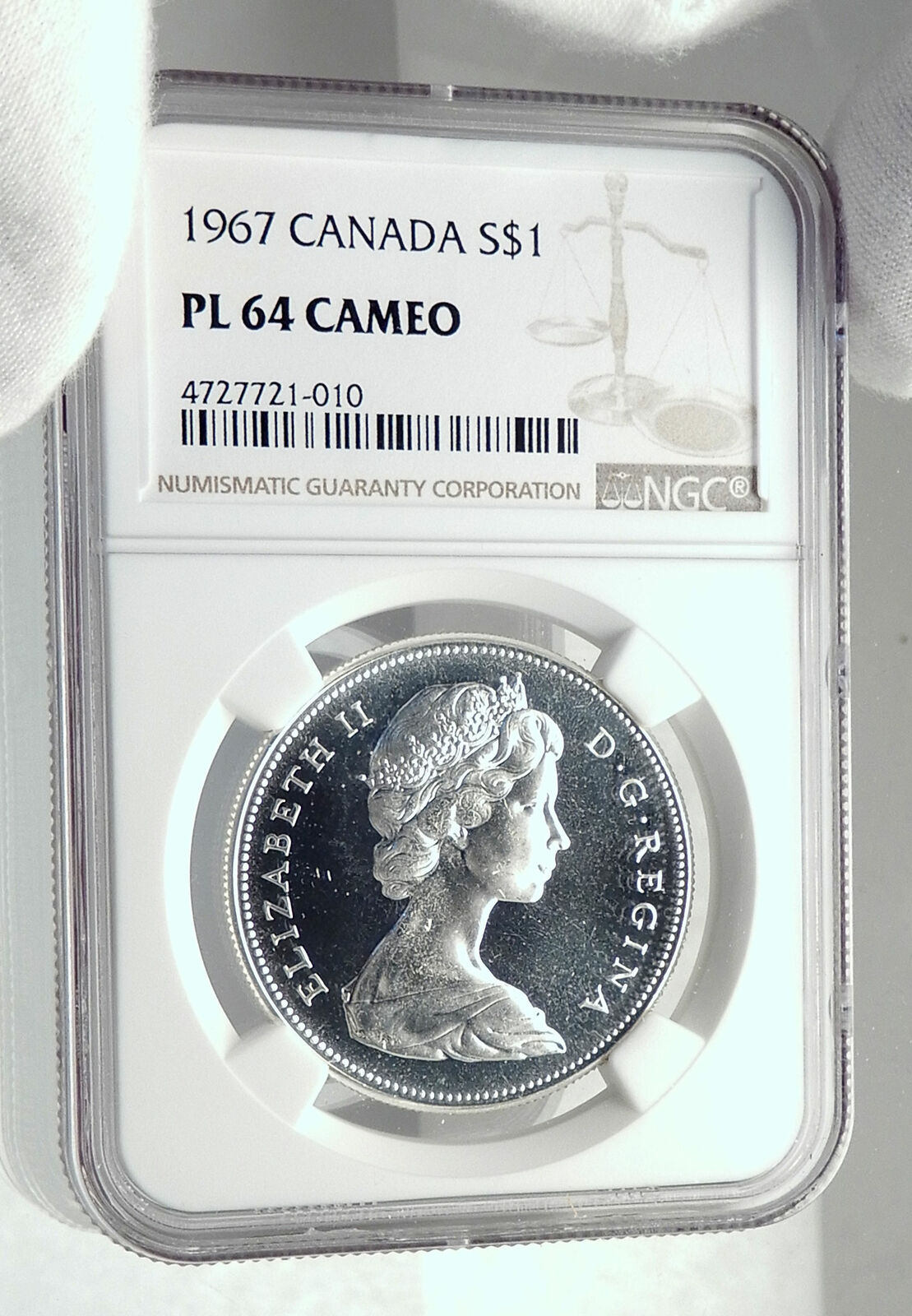 1967 CANADA CANADIAN Confederation Founding Silver Dollar Coin GOOSE NGC i77266