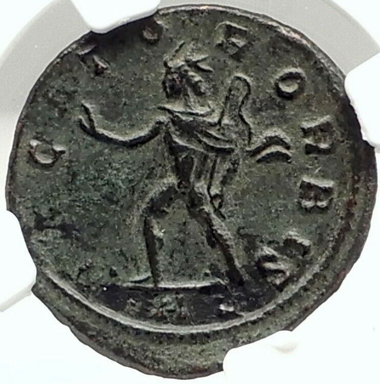 AURELIAN Authentic 275AD CONQUEST of LYONS LUGDUNUM Rare Roman Coin NGC i76297