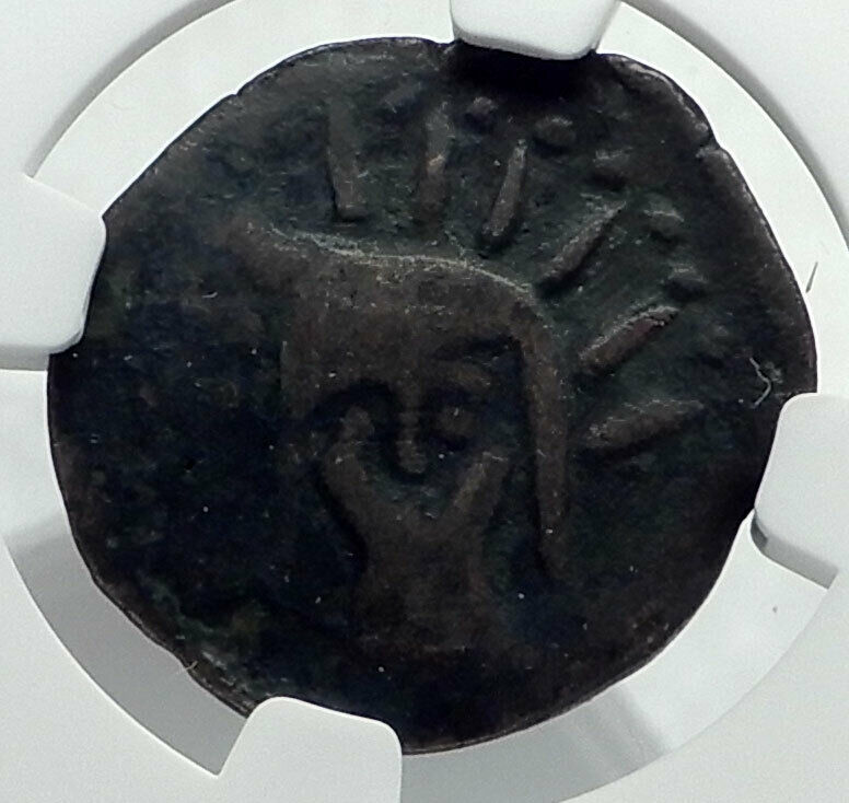 MALACA in SPAIN 225BC Authentic Ancient Greek Coin HEPHAESTUS HELIOS NGC i77371