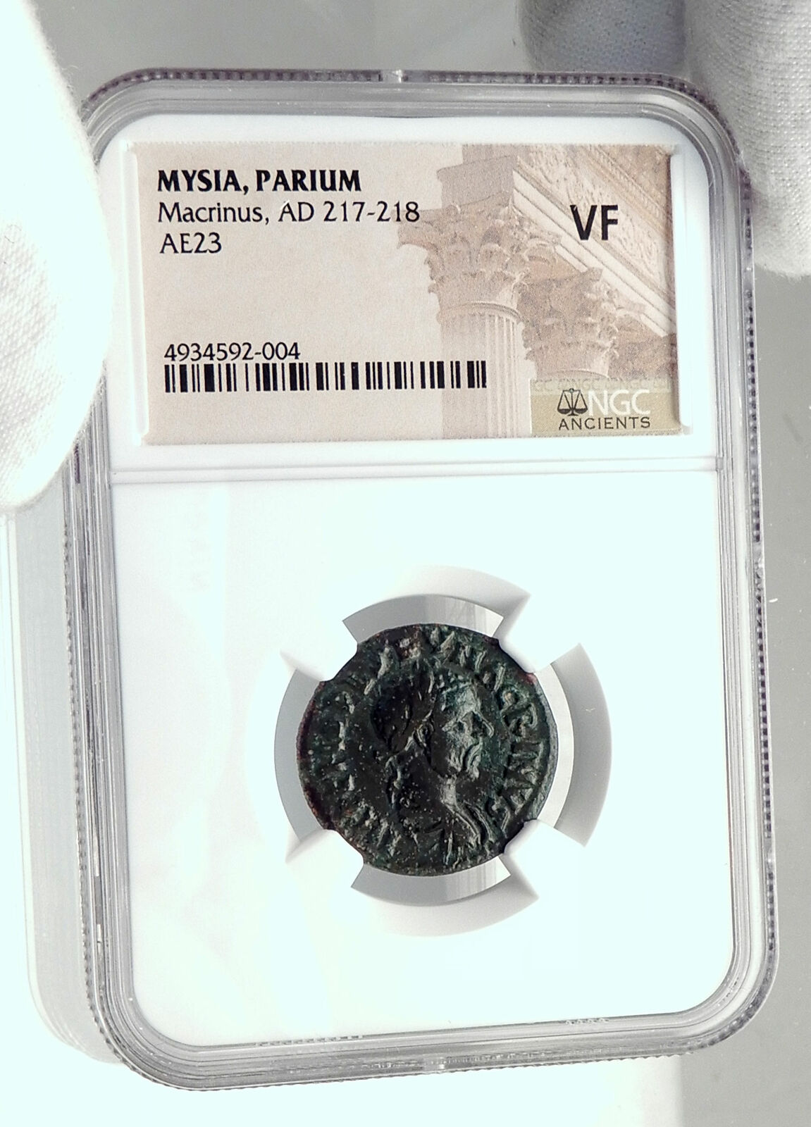 MACRINUS 217AD Parium MYSIA Authentic Ancient Roman Coin CAPRICORN NGC i77405