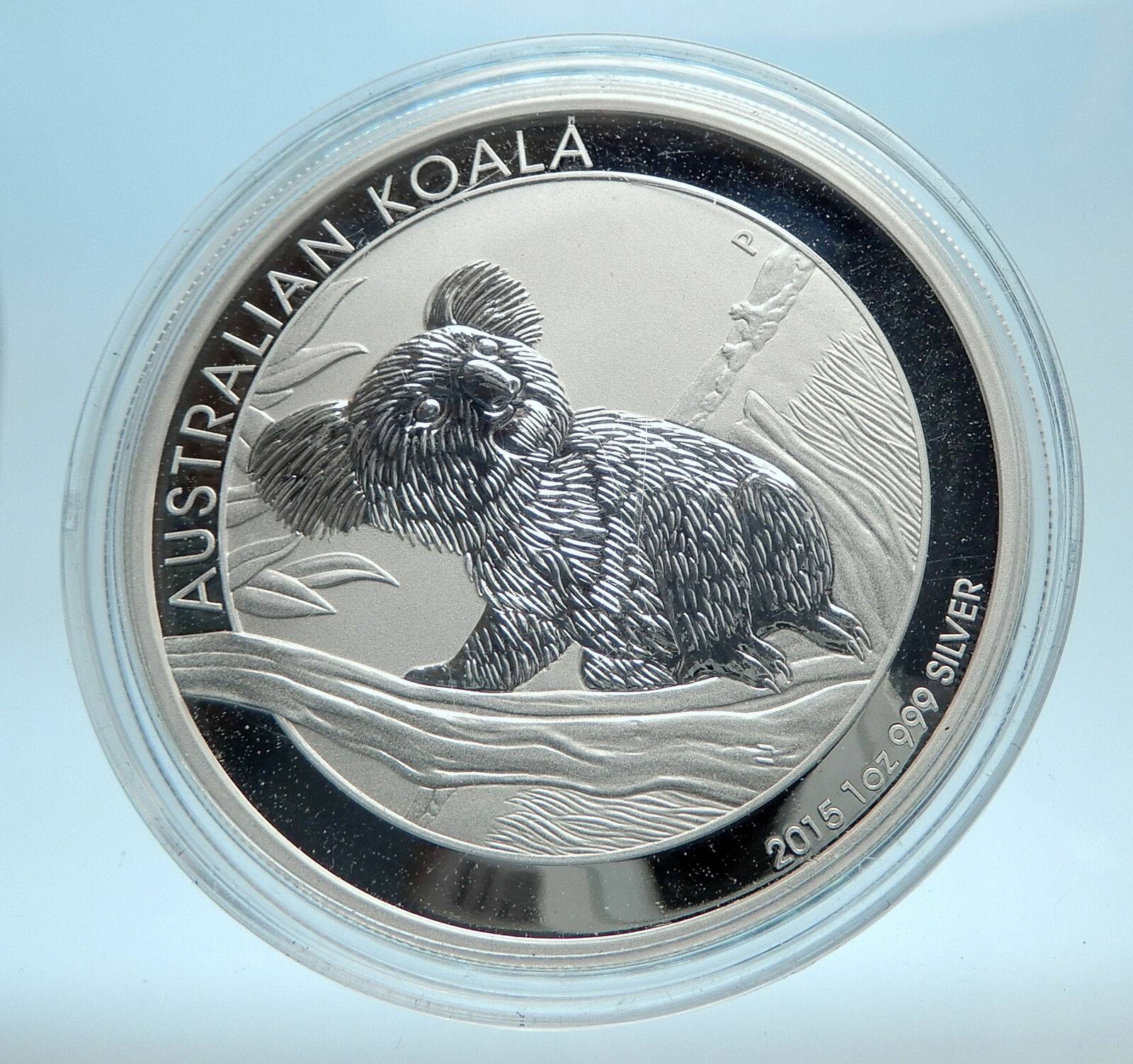 2015 AUSTRALIA UK Queen Elizabeth II KOALA Genuine Antique Silver $ Coin i77554