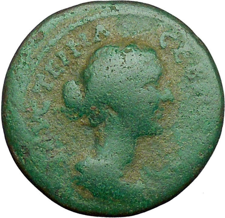 FAUSTINA II Marcus Aurelius Wife Hadrianopolis Tyche Luck Roman Coin i34430