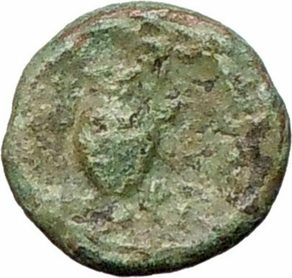 Myrina in Asia Minor 200BC Ancient Greek Coin Helios Sun God Amphora i27862