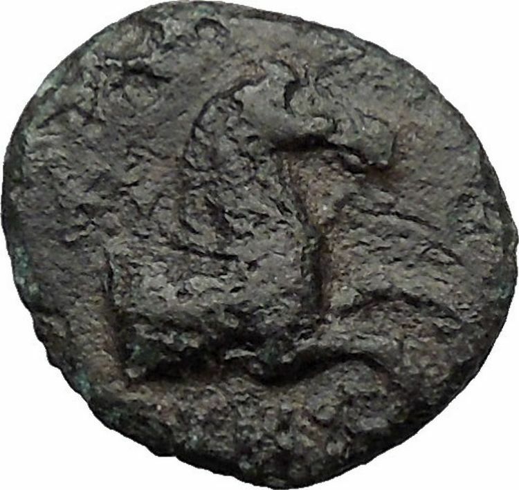 Kyme in Aeolis 350BC Horse & Vase Genuine Authentic Ancient Greek Coin i31340