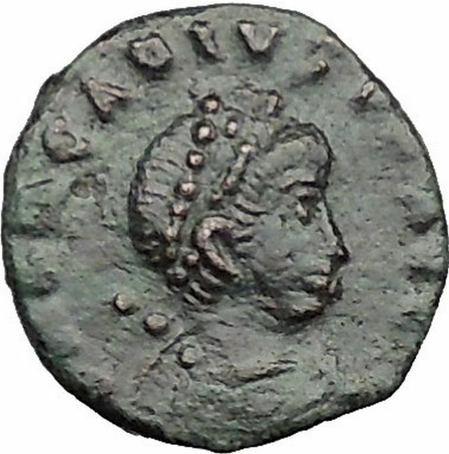 ARCADIUS 388AD Ancient Roman Coin VICTORY Nike Chi-Rho Christ Monogram i32816