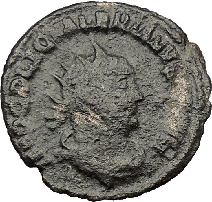 Valerian I & his son Gallienus sacrificing 255AD Ancient Roman Coin i32287