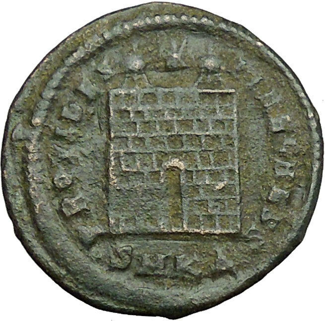 Constantius II Constantine the Great son 324AD Ancient Roman Coin Gate i34062