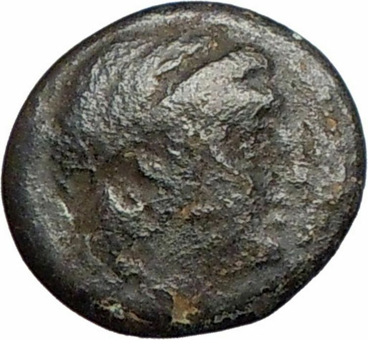 Myrina in Asia Minor Ancient Greek Coin Apollo Amphora Lyre i27575