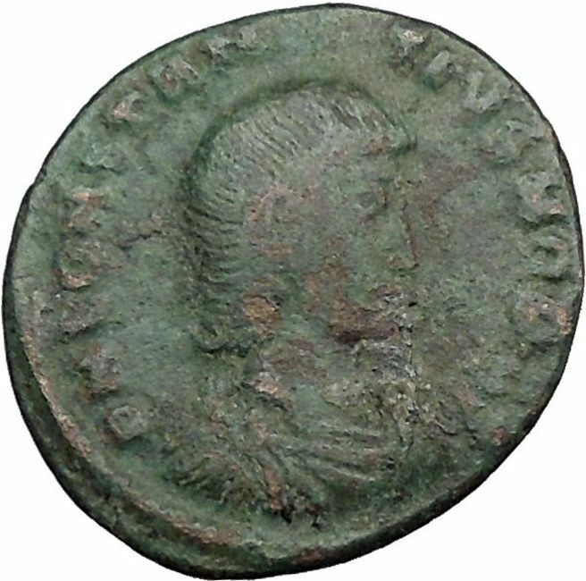 CONSTANTIUS GALLUS 351AD Roman Ancient Coin BATTLE Horse man i33048